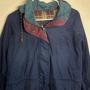Vintage Totes flannel lined navy jacket (M)